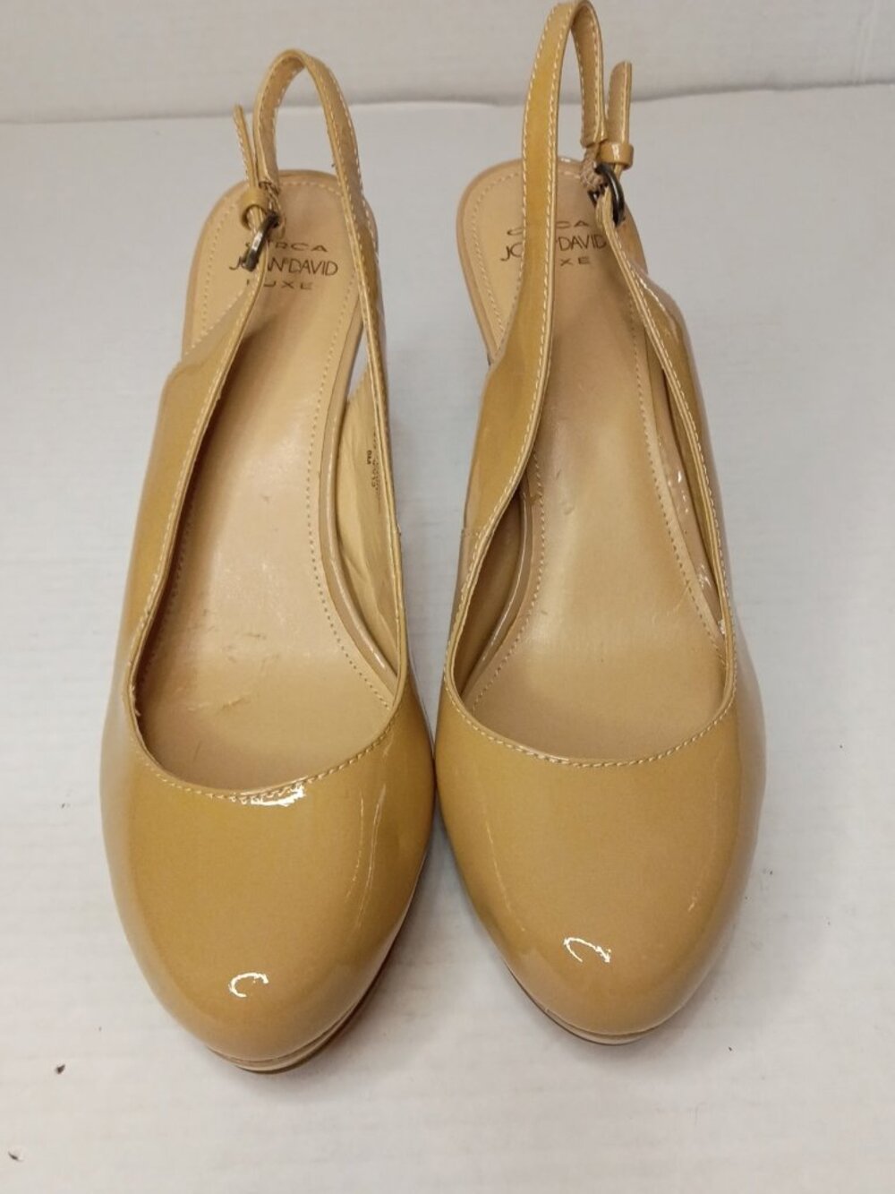 Circa Joan & David Nude Patent Leather Slingback Pumps Women's Size 8M